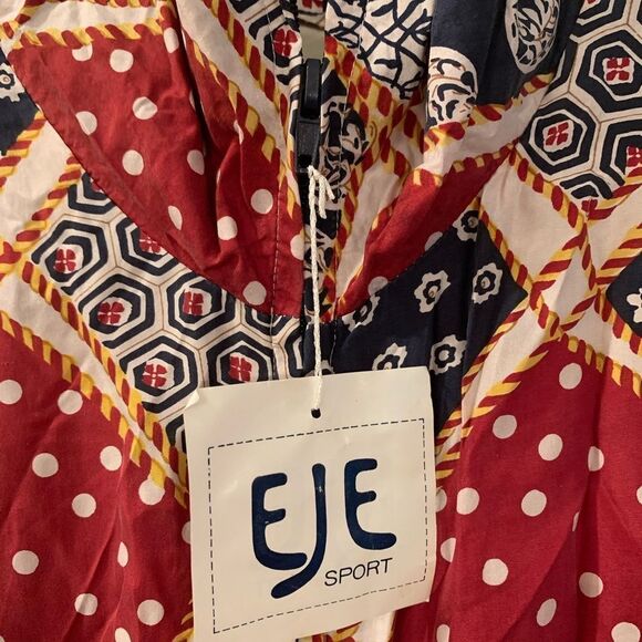 Vintage EJE Silk Patchwork Zip Up Jacket sz M NWT - Picture 4 of 6